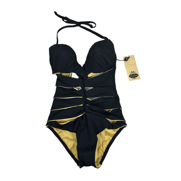 A. Che Luna Maillot Onyx-Feather One-Piece 4B NEW - Picture 4 of 12